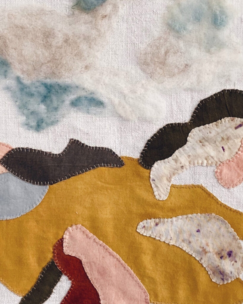 Quilt aus pflanzengefärbten Stoffen